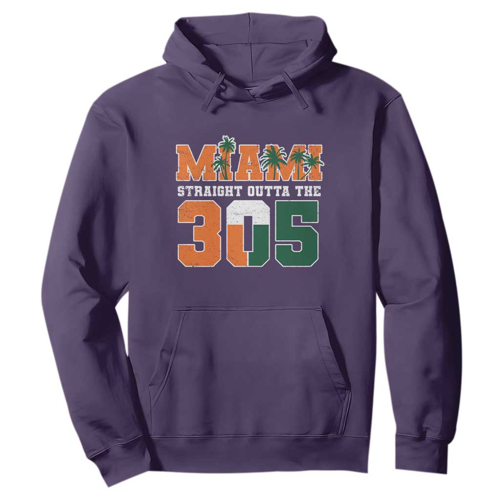 Straight Outta The 305 Miami Hoodie Area Code Florida Pride TS10 Purple Print Your Wear
