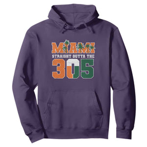 Straight Outta The 305 Miami Hoodie Area Code Florida Pride TS10 Purple Print Your Wear