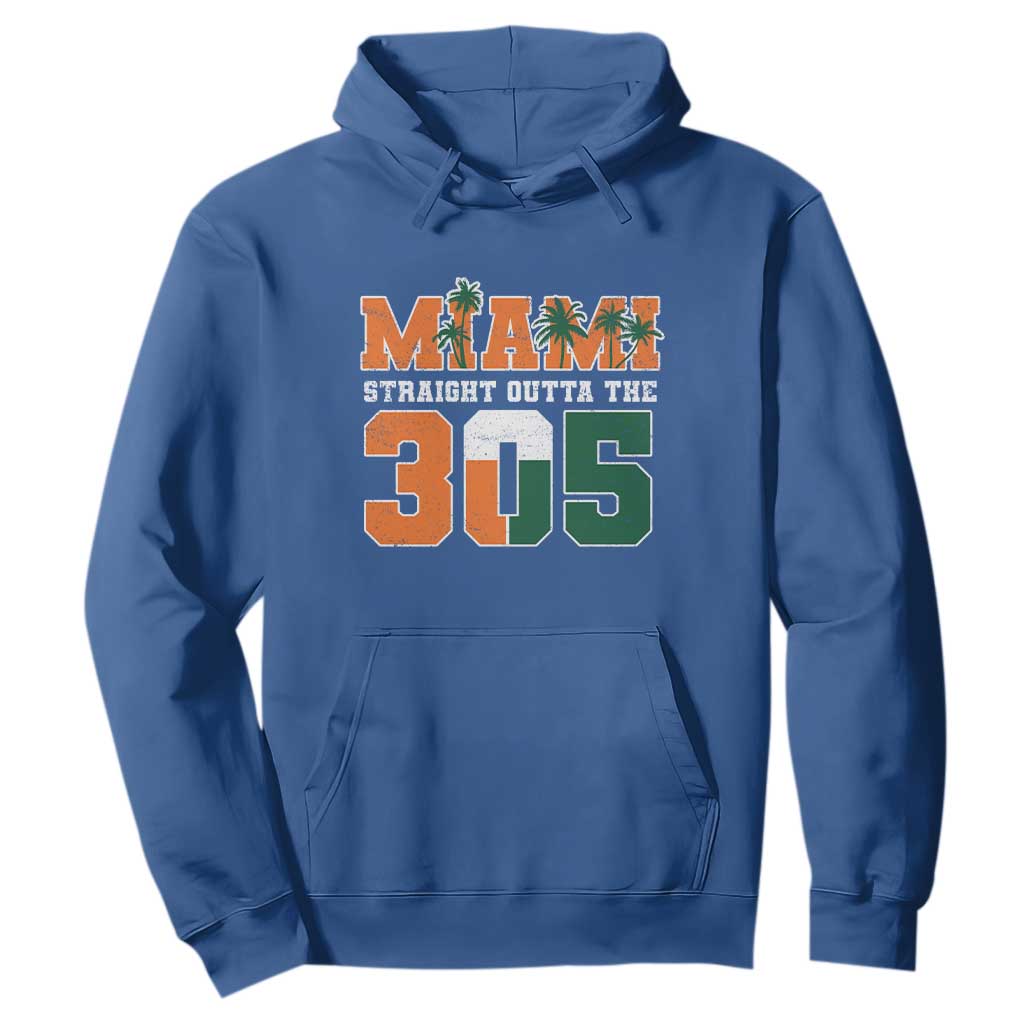 Straight Outta The 305 Miami Hoodie Area Code Florida Pride TS10 Royal Blue Print Your Wear
