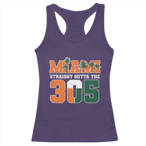 Straight Outta The 305 Miami Racerback Tank Top Area Code Florida Pride TS10 Purple Print Your Wear