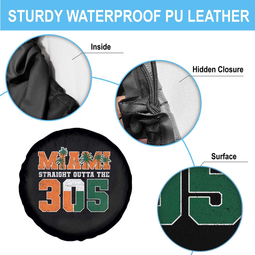 Straight Outta The 305 Miami Spare Tire Cover Area Code Florida Pride TS10 Print Your Wear
