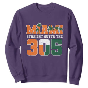 Straight Outta The 305 Miami Sweatshirt Area Code Florida Pride TS10 Purple Print Your Wear