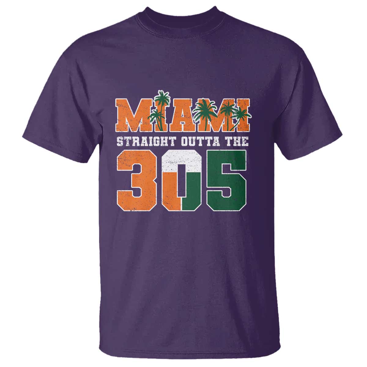 Straight Outta The 305 Miami T Shirt Area Code Florida Pride TS10 Purple Print Your Wear