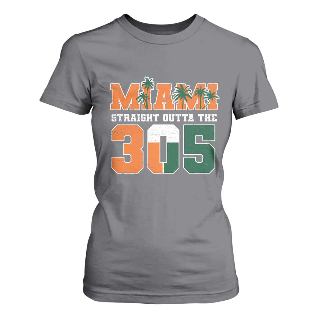 Straight Outta The 305 Miami T Shirt For Women Area Code Florida Pride TS10 Charcoal Print Your Wear