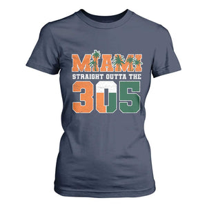 Straight Outta The 305 Miami T Shirt For Women Area Code Florida Pride TS10 Navy Print Your Wear