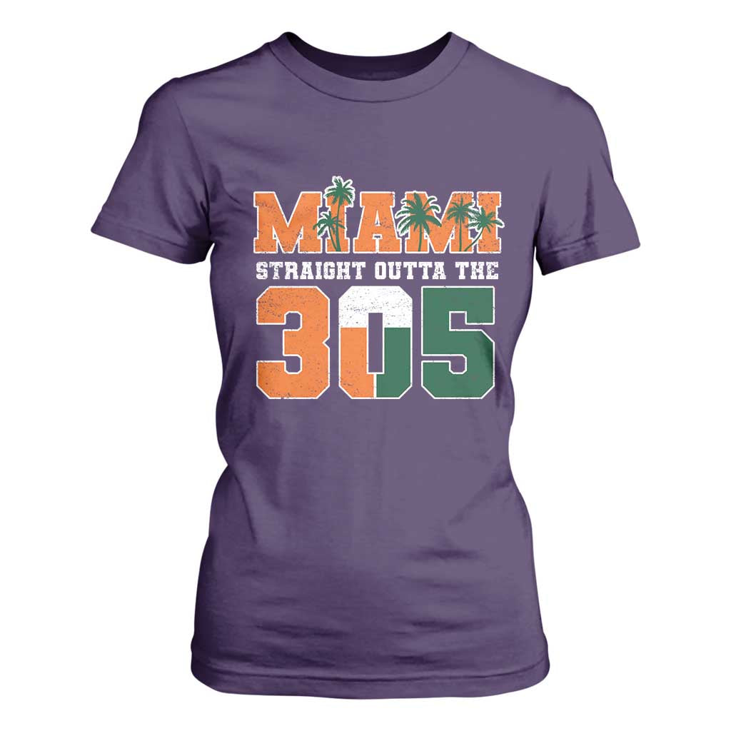 Straight Outta The 305 Miami T Shirt For Women Area Code Florida Pride TS10 Purple Print Your Wear