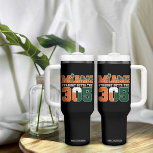 Straight Outta The 305 Miami Tumbler With Handle Area Code Florida Pride TS10 Print Your Wear