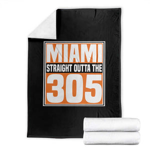 Miami Throw Blanket Straight Outta The 305 Area Code Florida Pride TS10 Black Print Your Wear