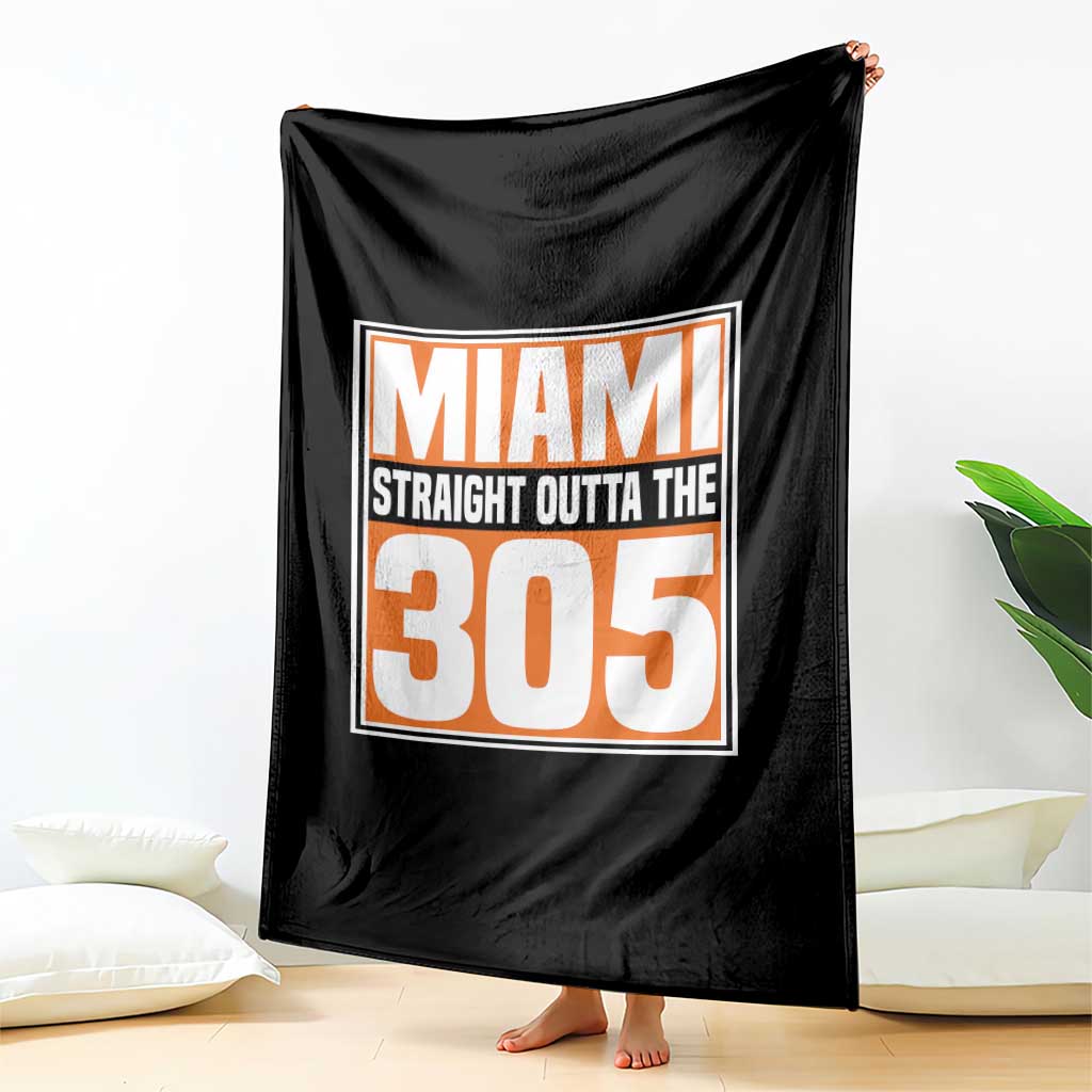 Miami Throw Blanket Straight Outta The 305 Area Code Florida Pride TS10 Print Your Wear