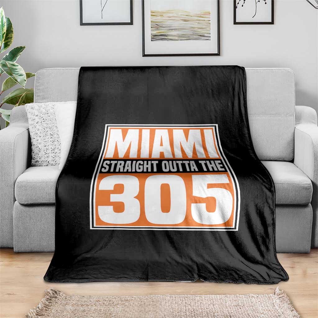Miami Throw Blanket Straight Outta The 305 Area Code Florida Pride TS10 Print Your Wear
