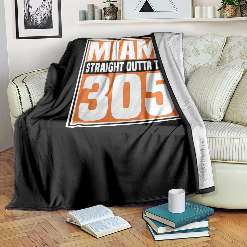 Miami Throw Blanket Straight Outta The 305 Area Code Florida Pride TS10 Print Your Wear