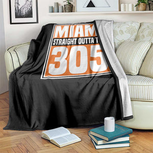 Miami Throw Blanket Straight Outta The 305 Area Code Florida Pride TS10 Print Your Wear