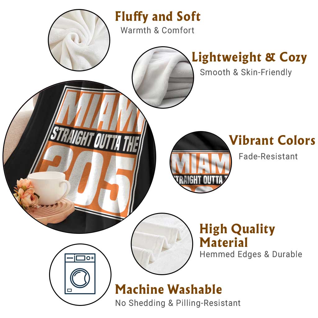 Miami Throw Blanket Straight Outta The 305 Area Code Florida Pride TS10 Print Your Wear