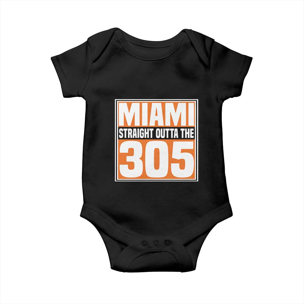 Miami Baby Onesie Straight Outta The 305 Area Code Florida Pride TS10 Black Print Your Wear