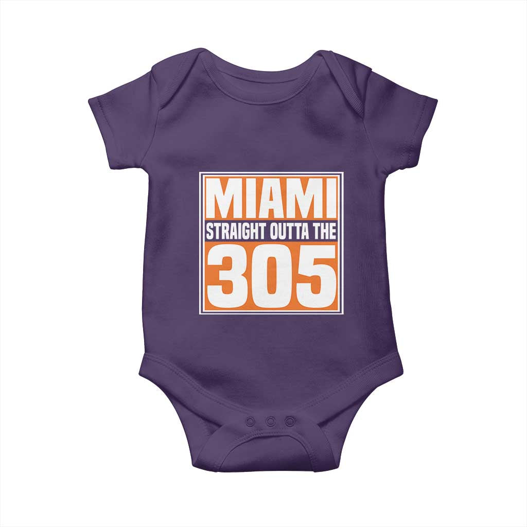 Miami Baby Onesie Straight Outta The 305 Area Code Florida Pride TS10 Purple Print Your Wear