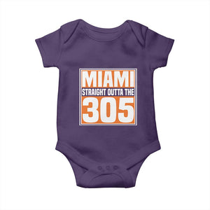 Miami Baby Onesie Straight Outta The 305 Area Code Florida Pride TS10 Purple Print Your Wear