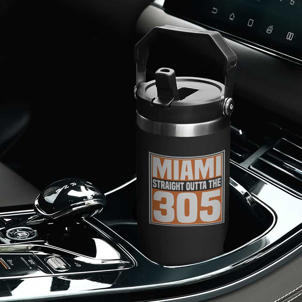 Miami Flip Straw Tumbler Straight Outta The 305 Area Code Florida Pride TS10 Print Your Wear