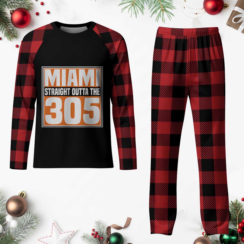 Miami Plaid Pajama Set Straight Outta The 305 Area Code Florida Pride TS10 Buffalo Plaid Print Your Wear