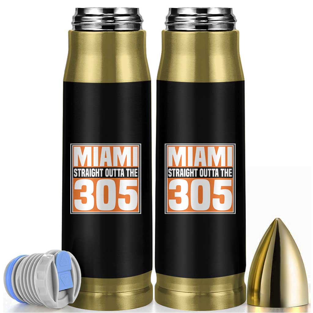 Miami Bullet Tumbler Straight Outta The 305 Area Code Florida Pride TS10 Black Print Your Wear