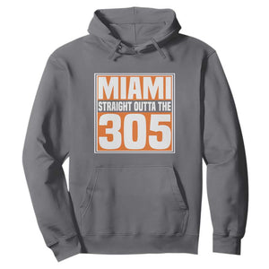 Miami Hoodie Straight Outta The 305 Area Code Florida Pride TS10 Charcoal Print Your Wear