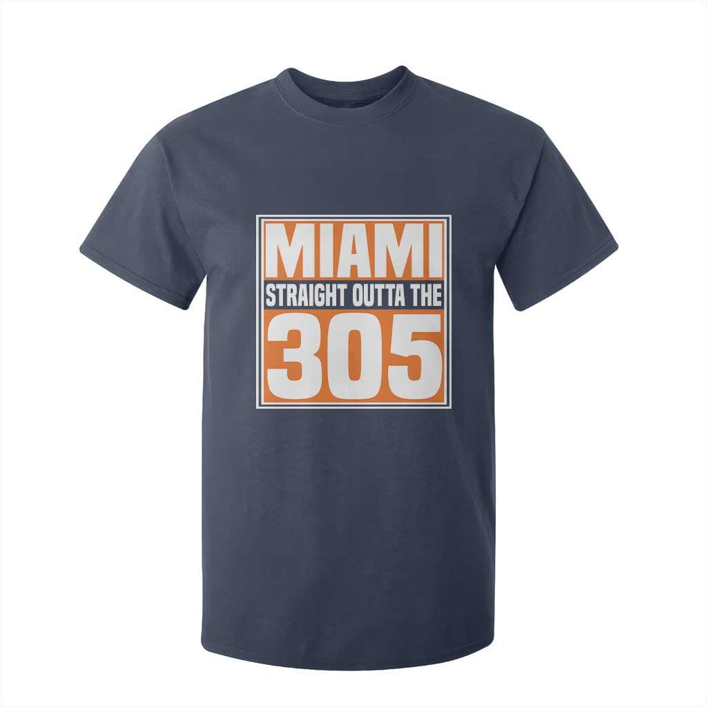 Miami T Shirt For Kid Straight Outta The 305 Area Code Florida Pride TS10 Navy Print Your Wear