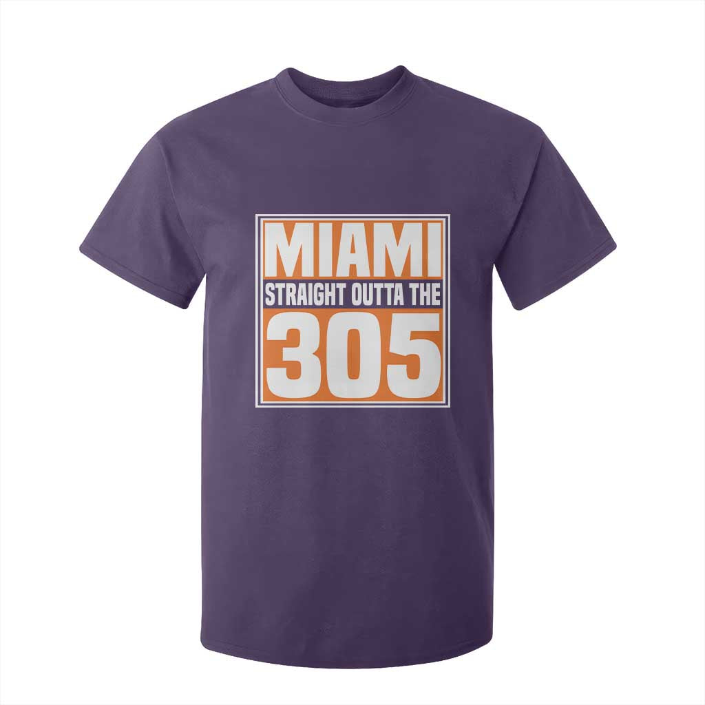 Miami T Shirt For Kid Straight Outta The 305 Area Code Florida Pride TS10 Purple Print Your Wear