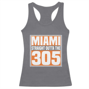 Miami Racerback Tank Top Straight Outta The 305 Area Code Florida Pride TS10 Charcoal Print Your Wear
