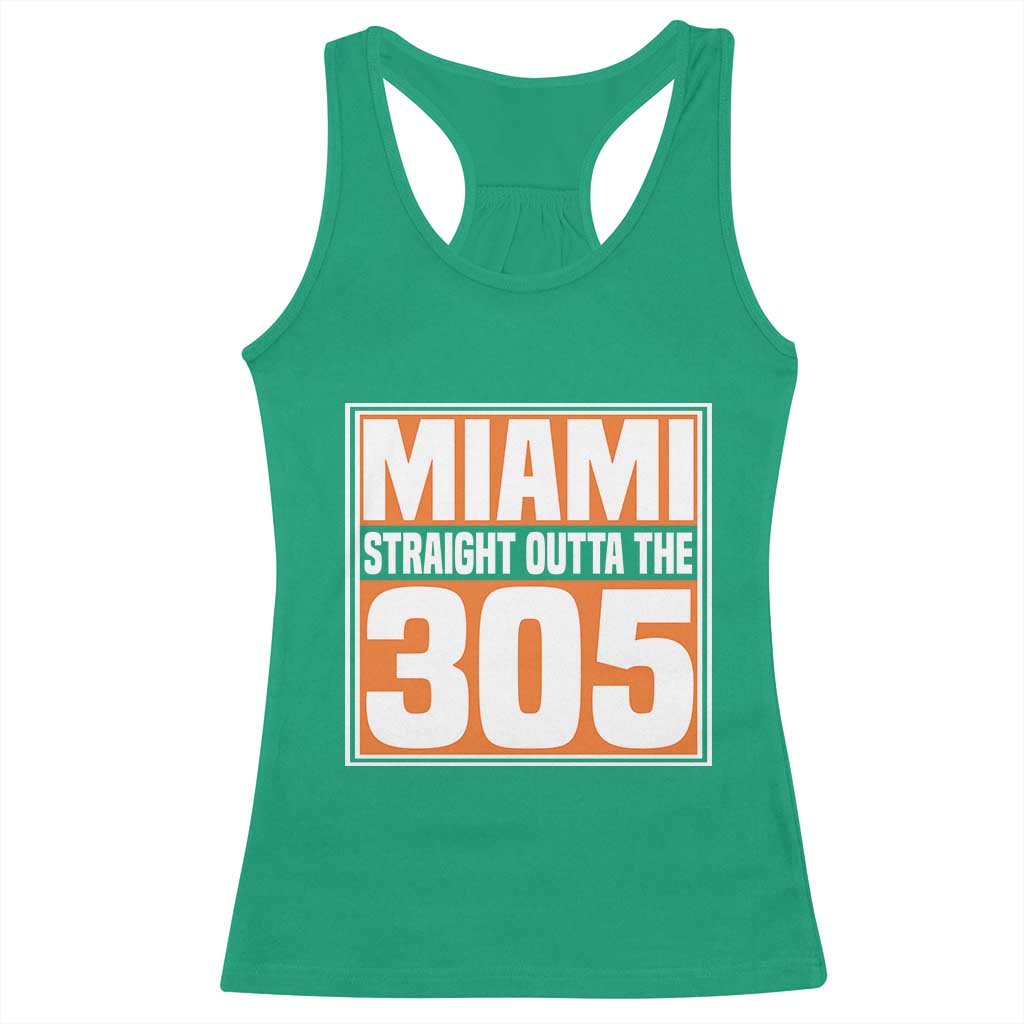 Miami Racerback Tank Top Straight Outta The 305 Area Code Florida Pride TS10 Irish Green Print Your Wear