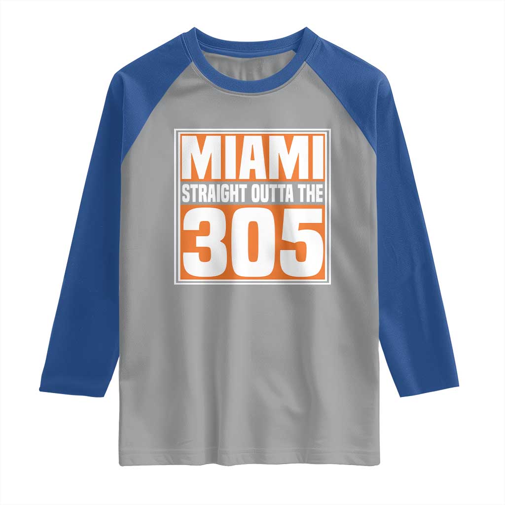 Miami Raglan Shirt Straight Outta The 305 Area Code Florida Pride TS10 Sport Gray Royal Print Your Wear
