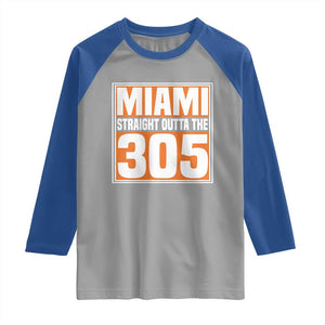 Miami Raglan Shirt Straight Outta The 305 Area Code Florida Pride TS10 Sport Gray Royal Print Your Wear