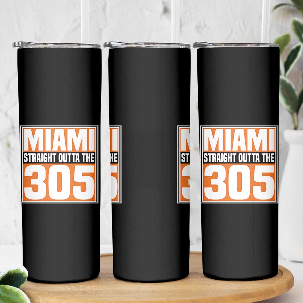 Miami Skinny Tumbler Straight Outta The 305 Area Code Florida Pride TS10 Print Your Wear
