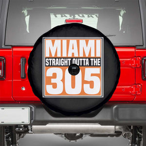 Miami Spare Tire Cover Straight Outta The 305 Area Code Florida Pride TS10 Black Print Your Wear