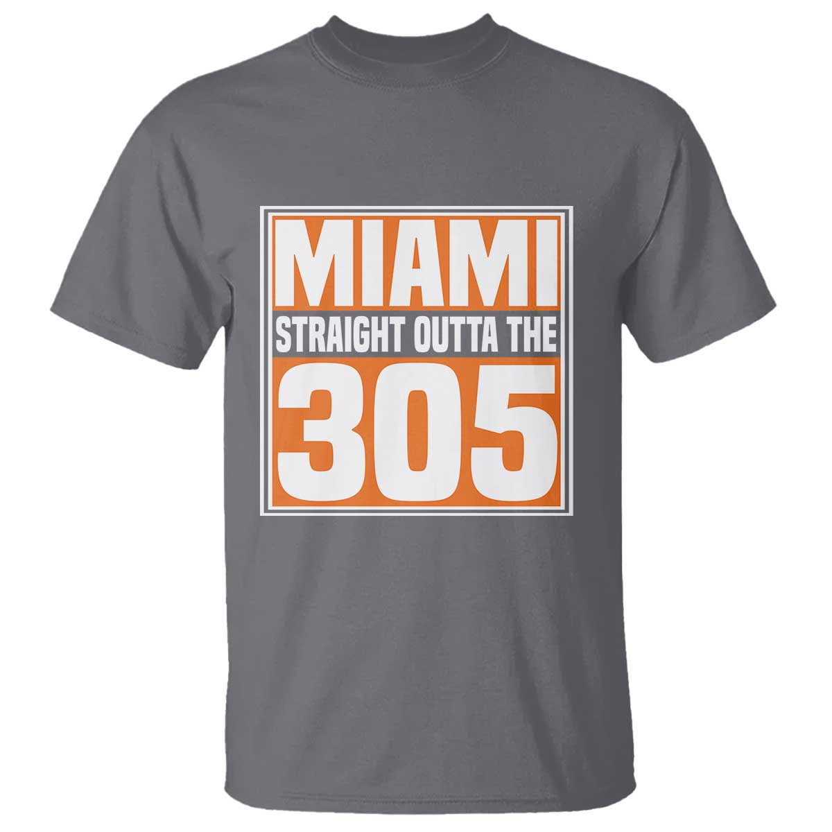 Miami T Shirt Straight Outta The 305 Area Code Florida Pride TS10 Charcoal Print Your Wear