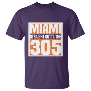 Miami T Shirt Straight Outta The 305 Area Code Florida Pride TS10 Purple Print Your Wear