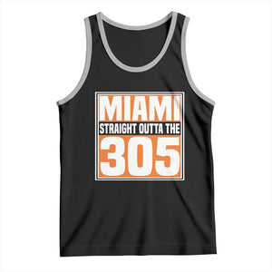 Miami Tank Top Straight Outta The 305 Area Code Florida Pride TS10 Black Athletic Heather Print Your Wear