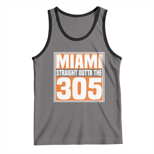 Miami Tank Top Straight Outta The 305 Area Code Florida Pride TS10 Deep Heather Black Print Your Wear
