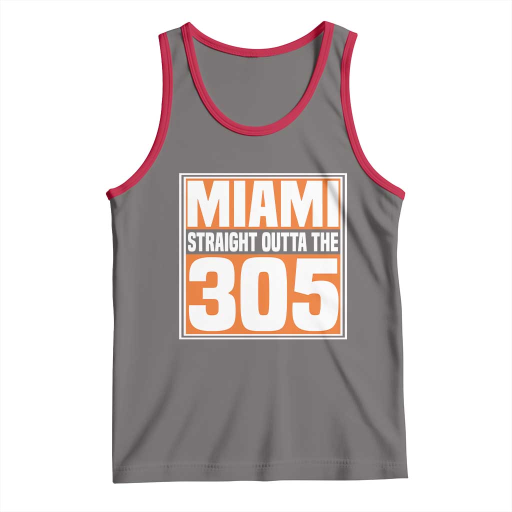 Miami Tank Top Straight Outta The 305 Area Code Florida Pride TS10 Deep Heather Red Print Your Wear