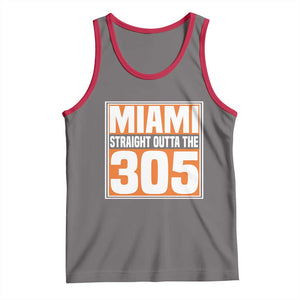 Miami Tank Top Straight Outta The 305 Area Code Florida Pride TS10 Deep Heather Red Print Your Wear