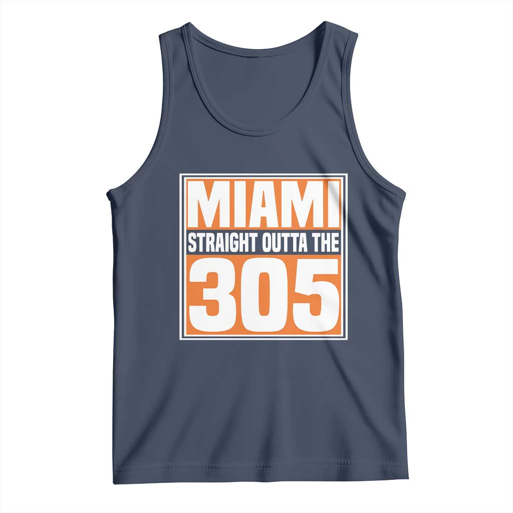 Miami Tank Top Straight Outta The 305 Area Code Florida Pride TS10 Navy Print Your Wear