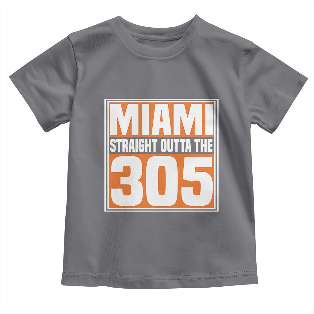 Miami Toddler T Shirt Straight Outta The 305 Area Code Florida Pride TS10 Charcoal Print Your Wear