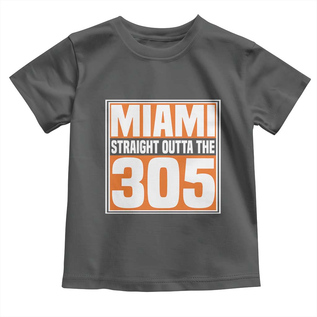 Miami Toddler T Shirt Straight Outta The 305 Area Code Florida Pride TS10 Dark Heather Print Your Wear