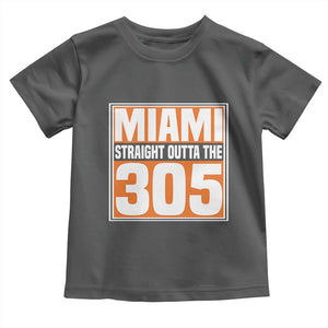 Miami Toddler T Shirt Straight Outta The 305 Area Code Florida Pride TS10 Dark Heather Print Your Wear