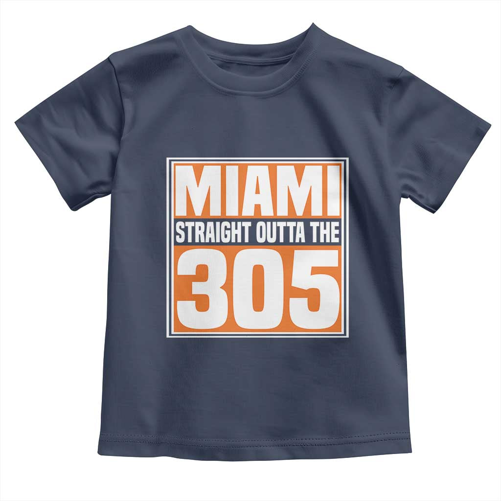 Miami Toddler T Shirt Straight Outta The 305 Area Code Florida Pride TS10 Navy Print Your Wear
