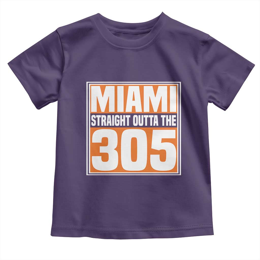 Miami Toddler T Shirt Straight Outta The 305 Area Code Florida Pride TS10 Purple Print Your Wear