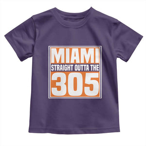 Miami Toddler T Shirt Straight Outta The 305 Area Code Florida Pride TS10 Purple Print Your Wear
