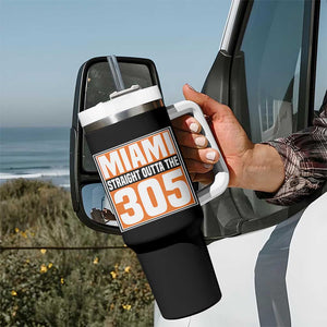 Miami Tumbler With Handle Straight Outta The 305 Area Code Florida Pride TS10 Print Your Wear