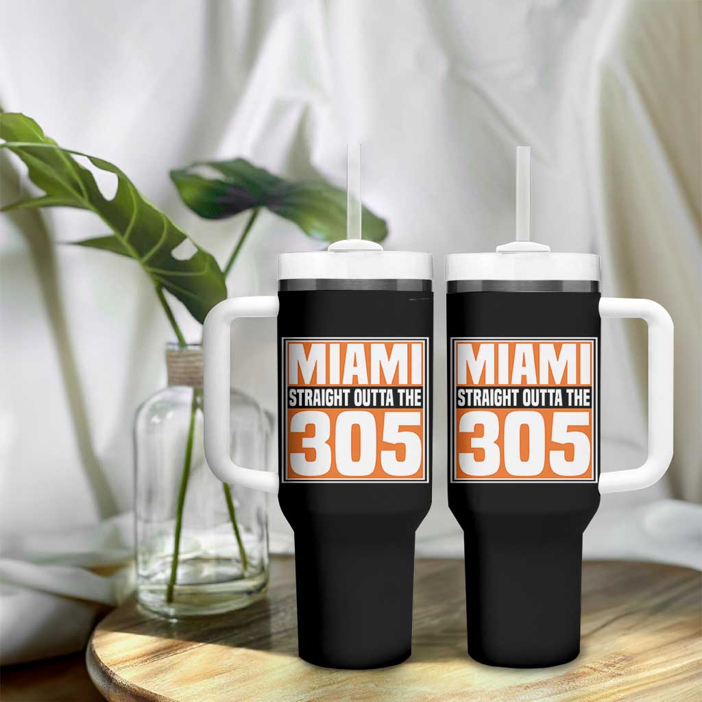 Miami Tumbler With Handle Straight Outta The 305 Area Code Florida Pride TS10 Print Your Wear