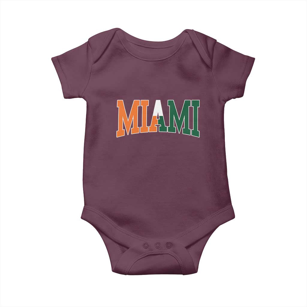Retro Miami Baby Onesie Florida FL Vintage Classic Athletic Sports TS10 Maroon Print Your Wear