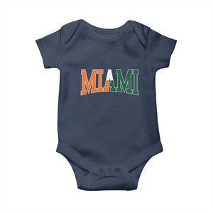 Retro Miami Baby Onesie Florida FL Vintage Classic Athletic Sports TS10 Navy Print Your Wear