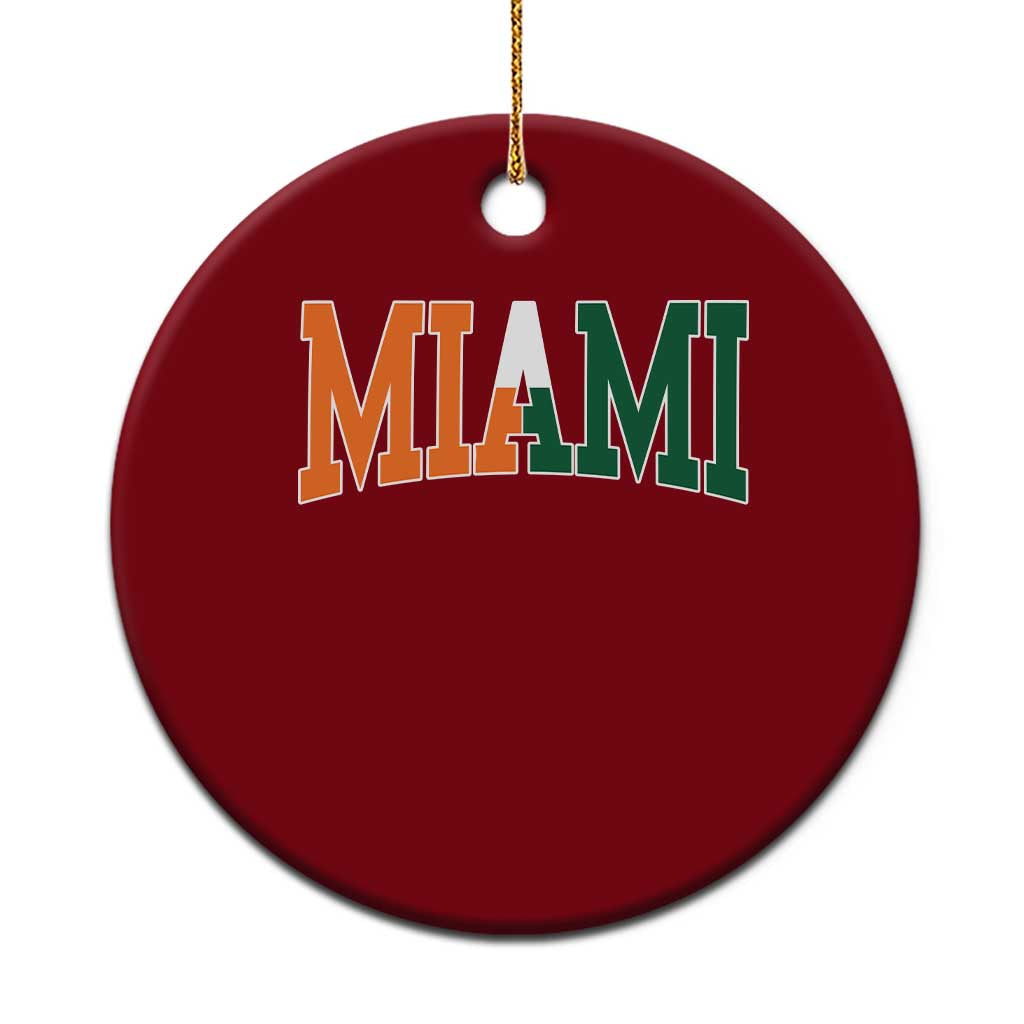 Retro Miami Ceramic Ornament Florida FL Vintage Classic Athletic Sports TS10 1pc Red Print Your Wear